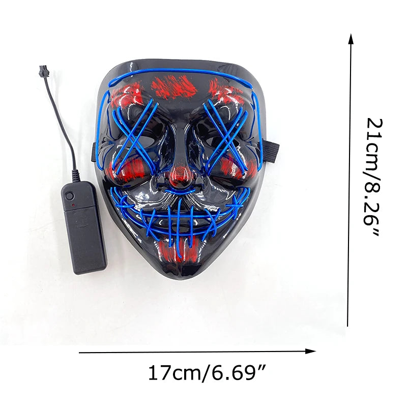 Wireless LED Purge Mask – Red Light Up Scary Halloween Costume Decoration