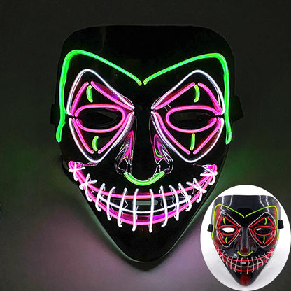 Wireless LED Purge Mask – Red Light Up Scary Halloween Costume Decoration