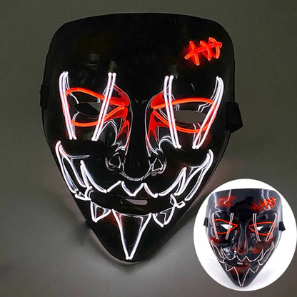 Wireless LED Purge Mask – Red Light Up Scary Halloween Costume Decoration