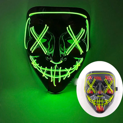 Wireless LED Purge Mask – Red Light Up Scary Halloween Costume Decoration