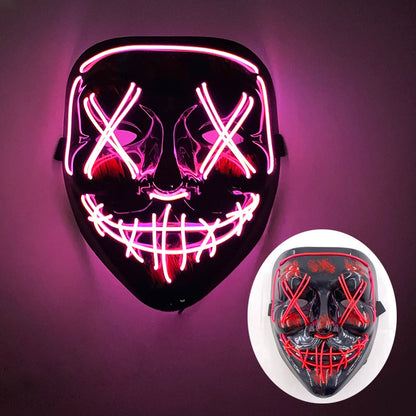 Wireless LED Purge Mask – Red Light Up Scary Halloween Costume Decoration
