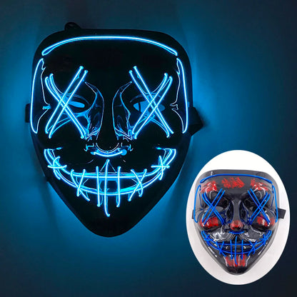 Wireless LED Purge Mask – Red Light Up Scary Halloween Costume Decoration